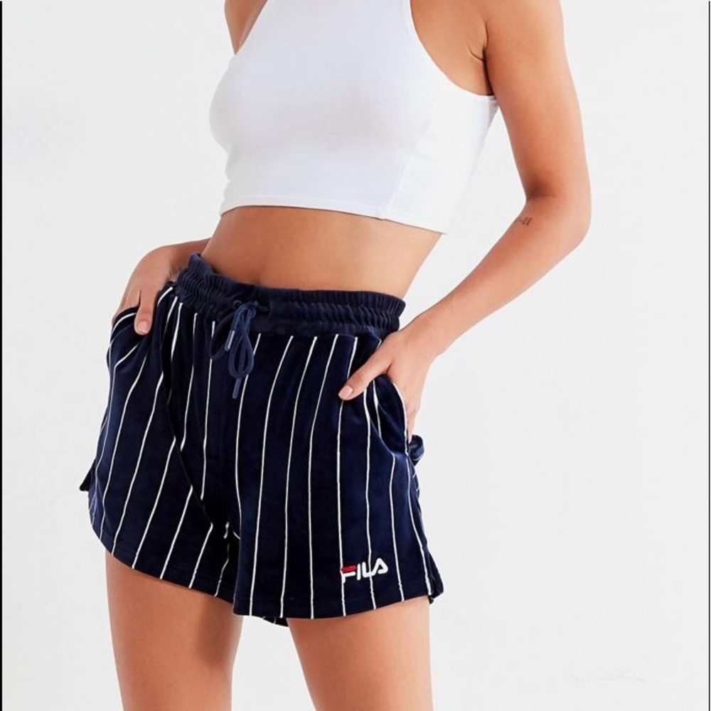 FILA Maryana Striped Velour Shorts